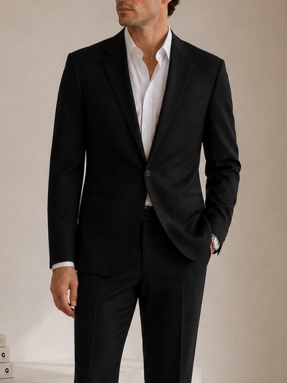 Loro Piana Cashmere Blazer Men’s 44 Regular black Jacket Suit Luxury